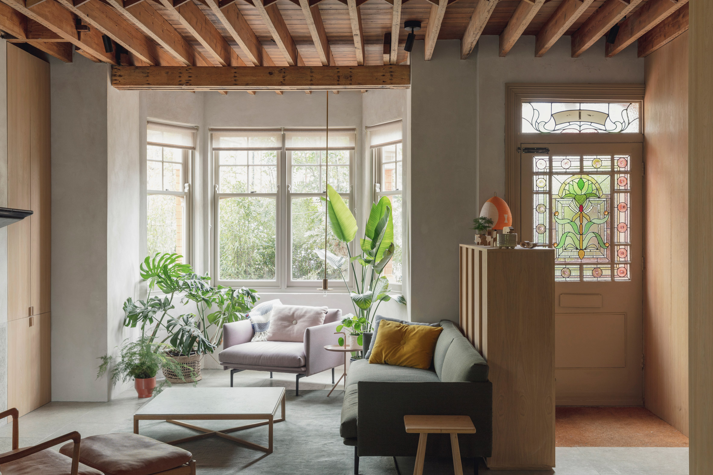Living room inside Low Energy House designed by Architecture for London