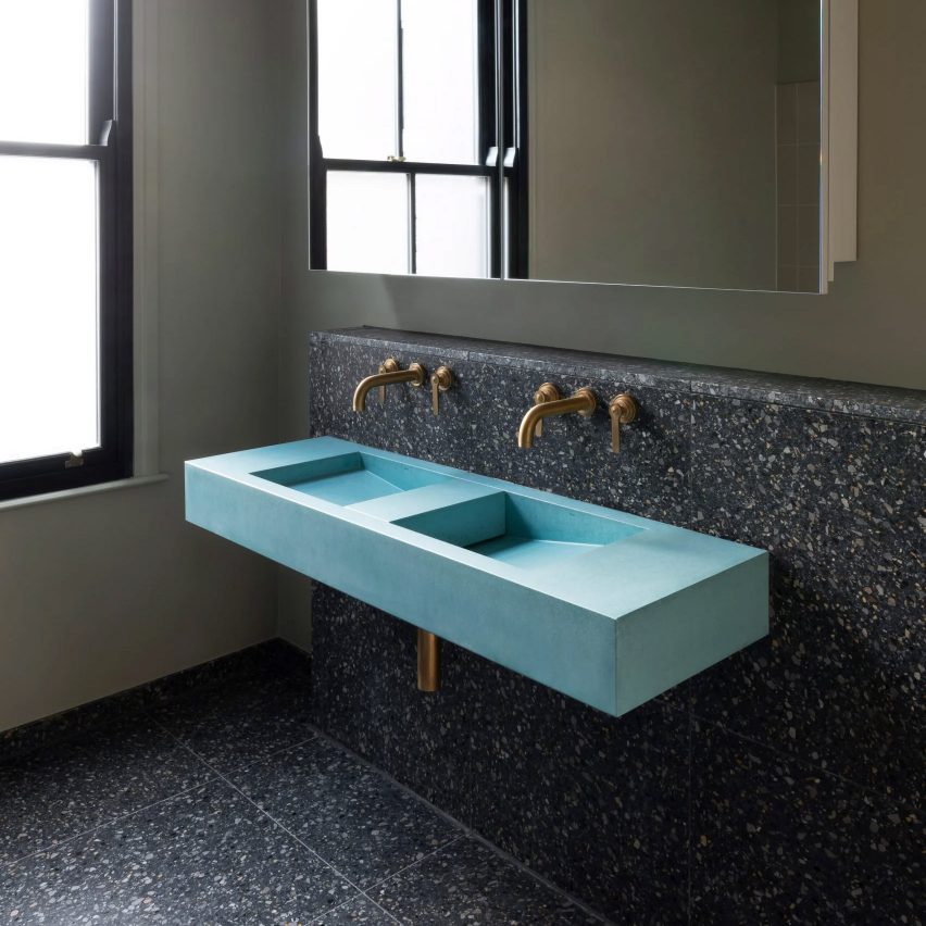 Eight bathrooms with elegant terrazzo interiors