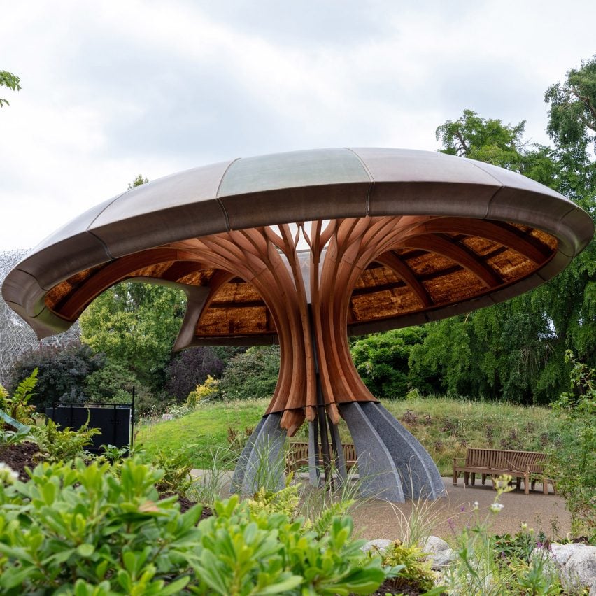 Mizzi Studio creates mushroom-like pavilion for Kew’s Carbon Garden