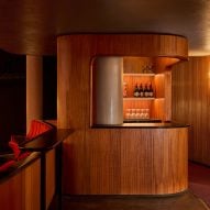 Wooden cinema salon bar