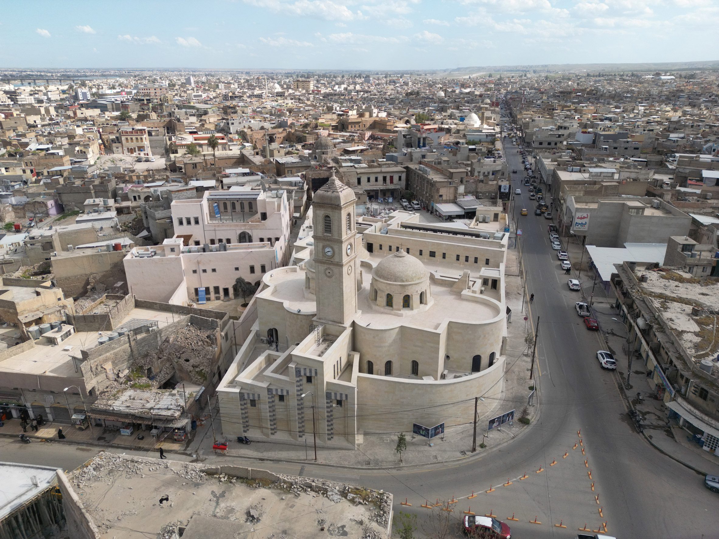 View of rebuilt Al Saa'a Convent
