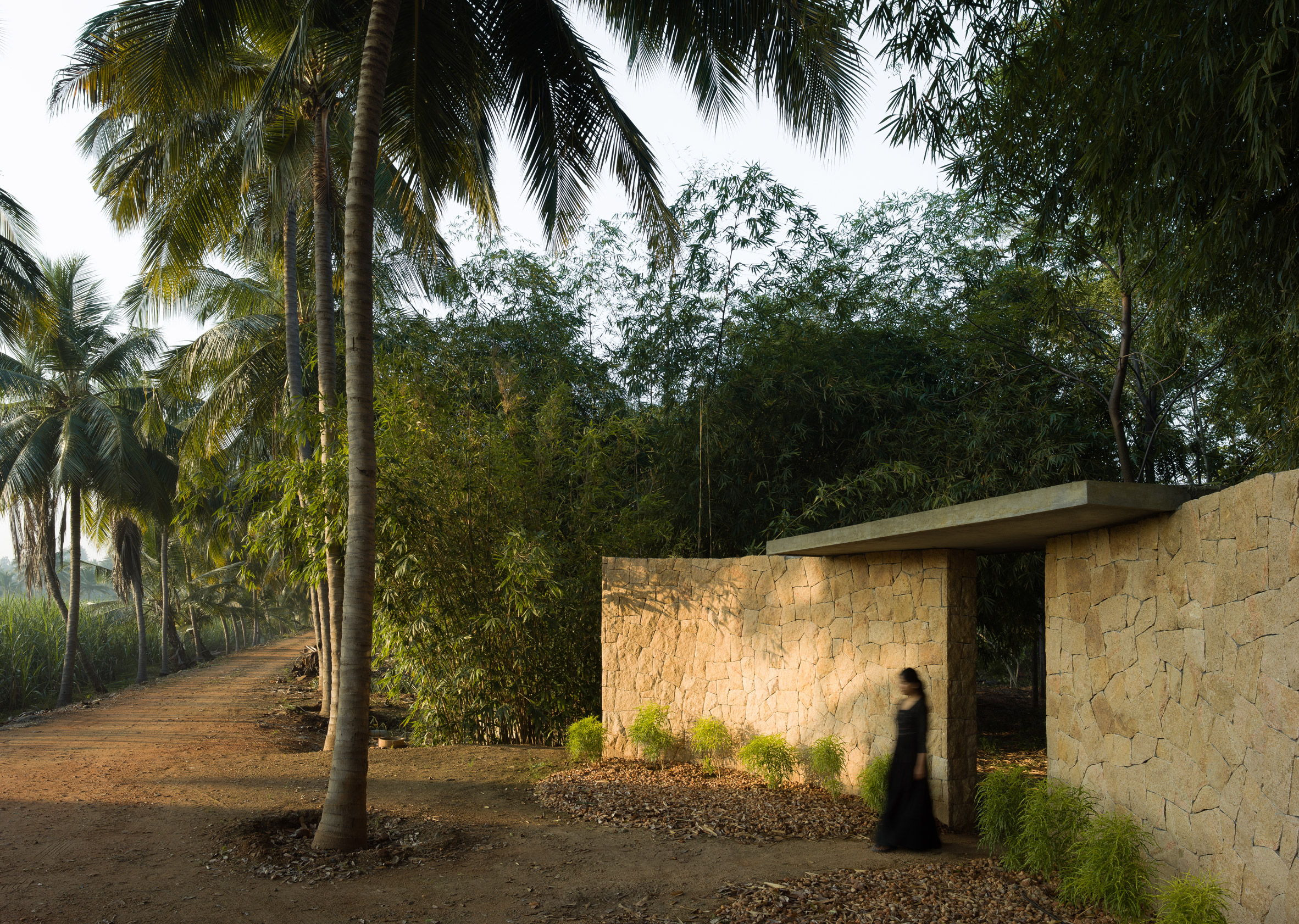 Exterior view of the Sanctum of Trees memorial in India 
