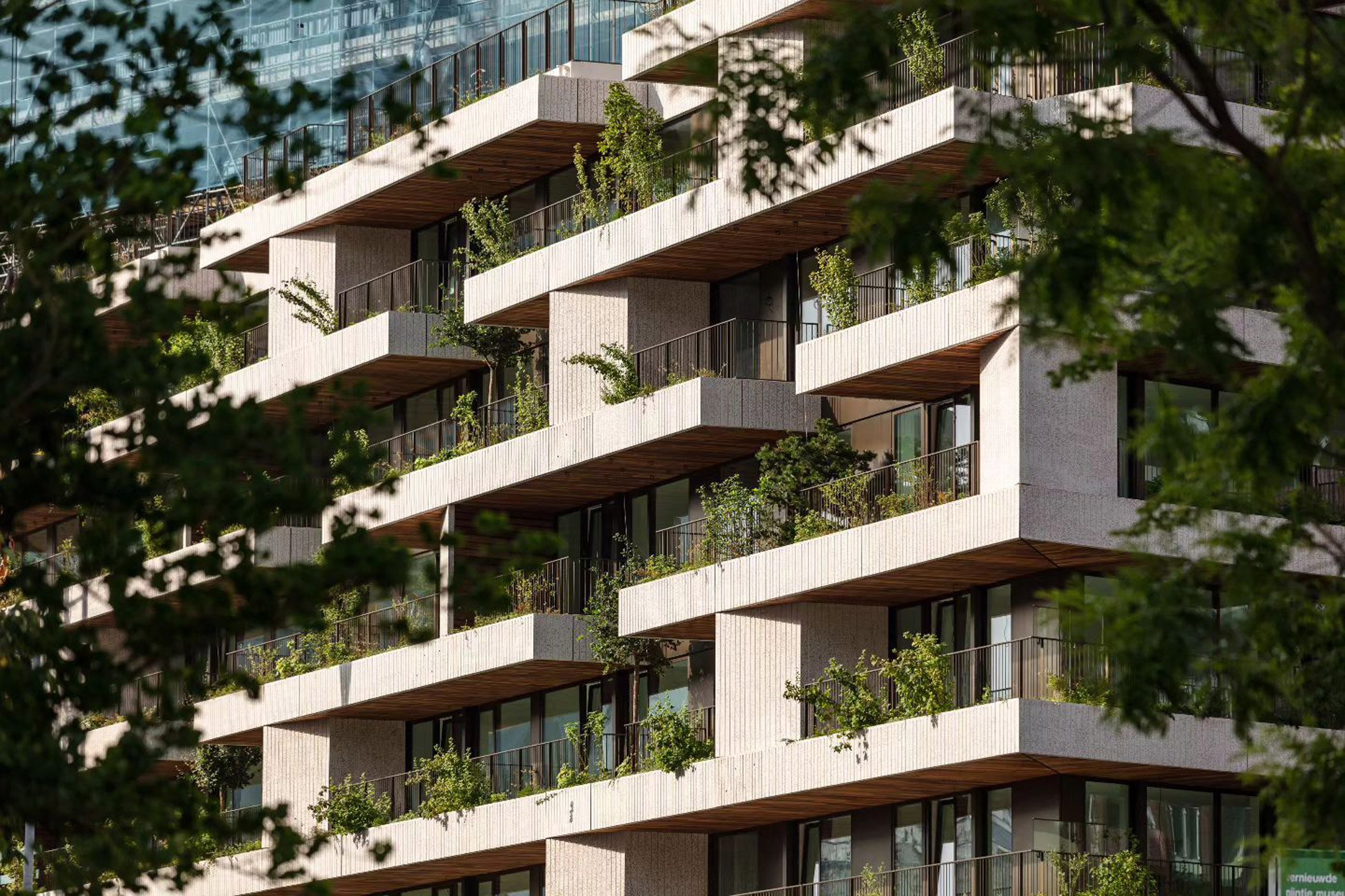 Close-up of Wonderwoods Vertical Forest by Stefano Boeri Architetti