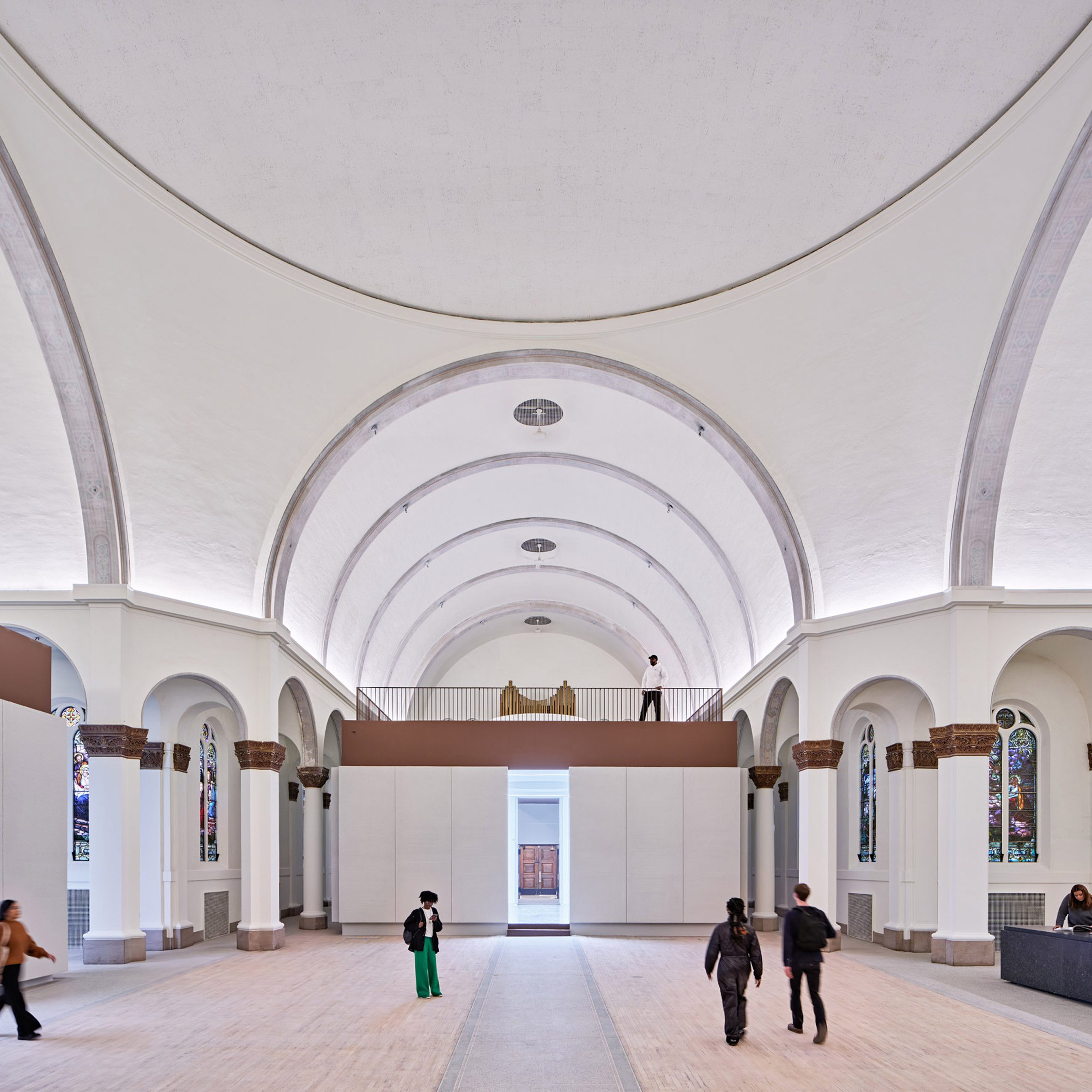 A church interior with gallery