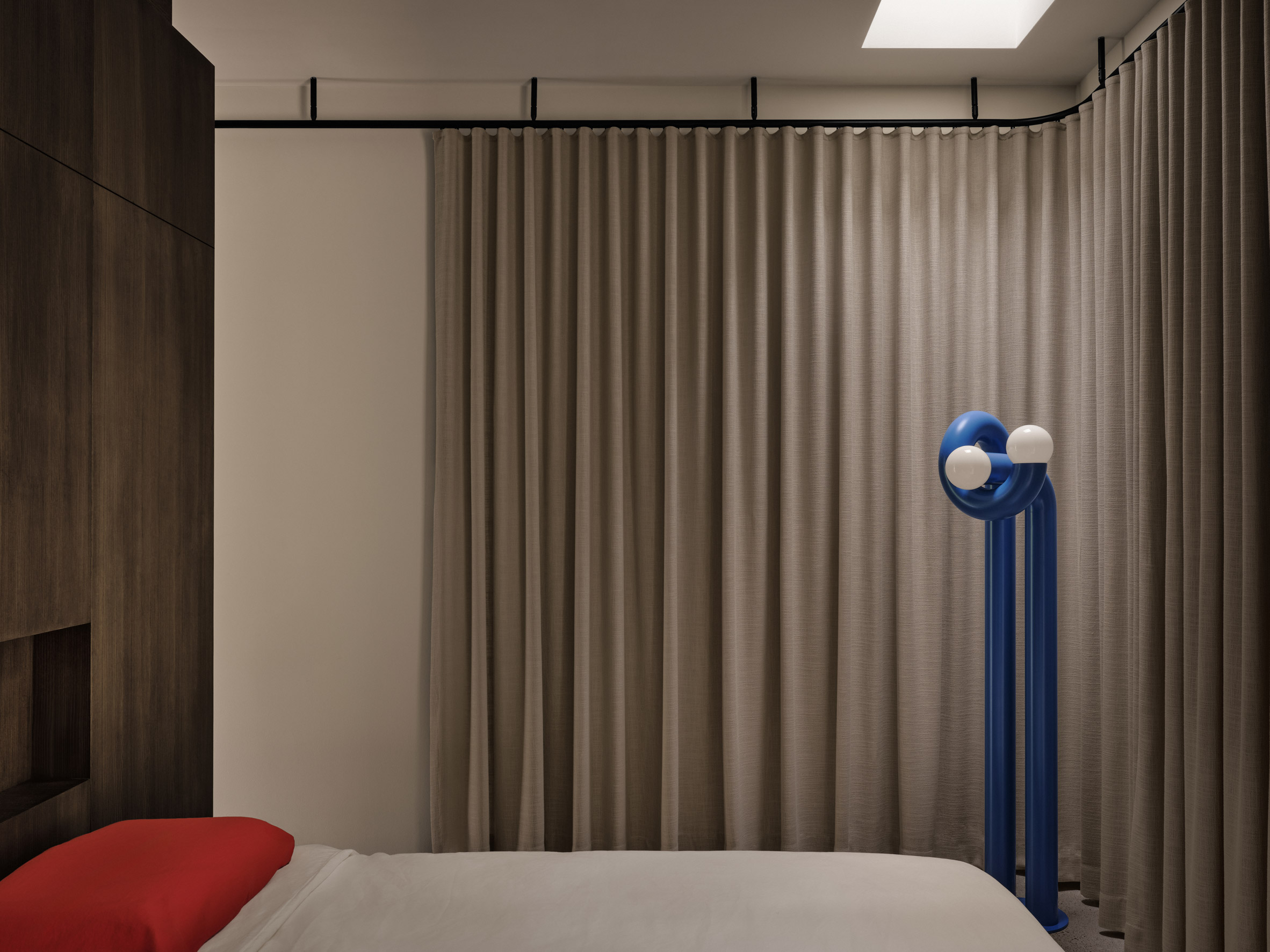 Neutral-toned bedroom in an ADU