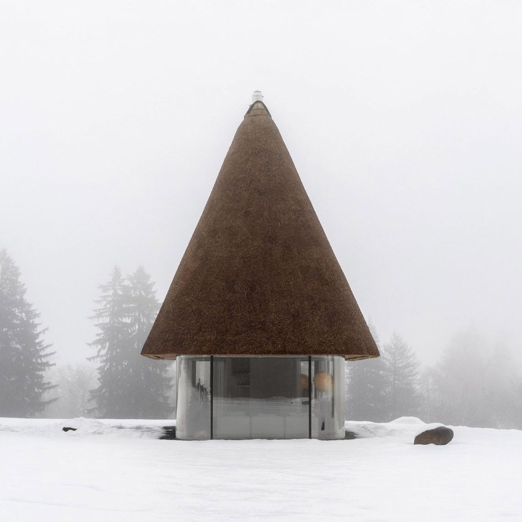 Ukrainian guesthouse with thatched roof