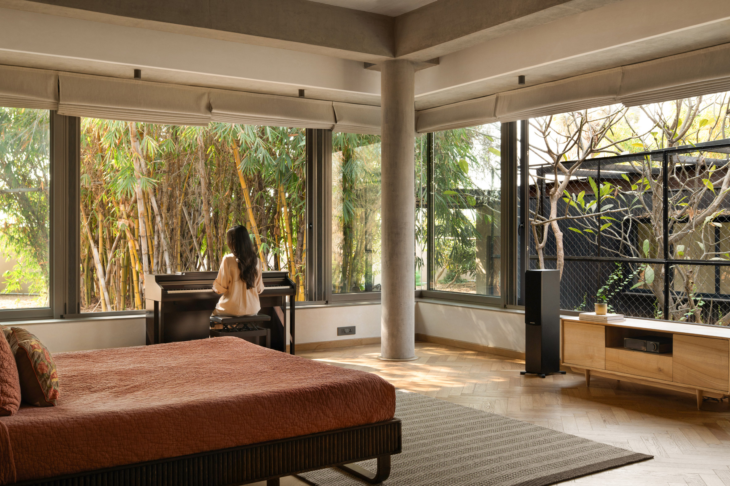 Bedroom interior at home in India