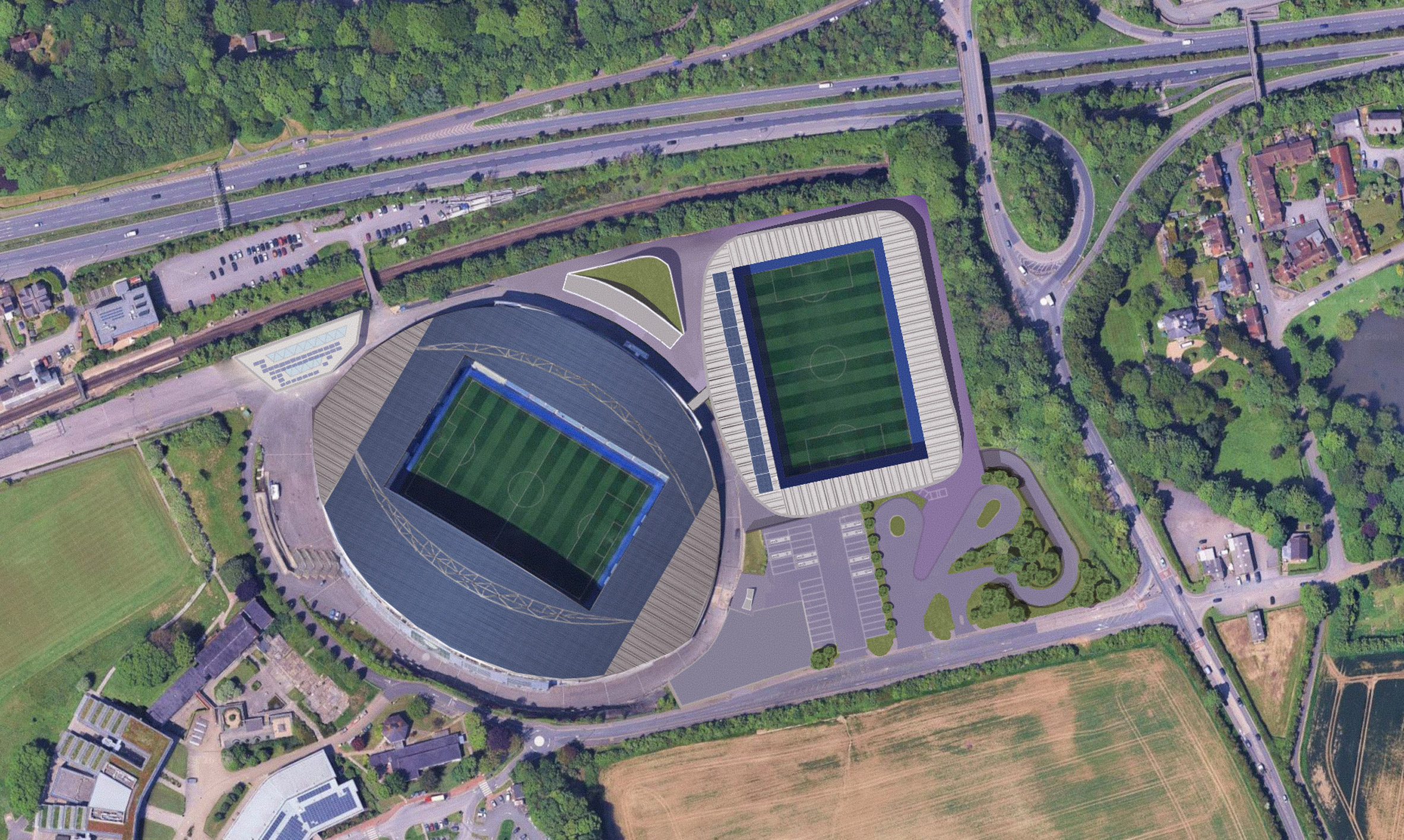 Render of Brighton and Hove Albion women's football stadium