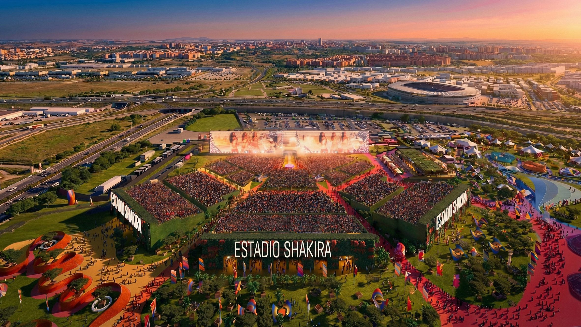 Render of Shakira Stadium by BIG