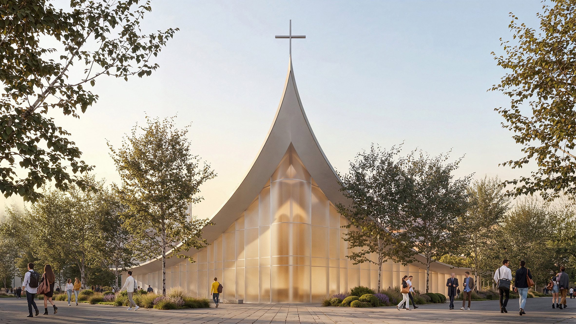 Render of the Ambrosian Monastery in Milan by Stefano Boeri Architetti