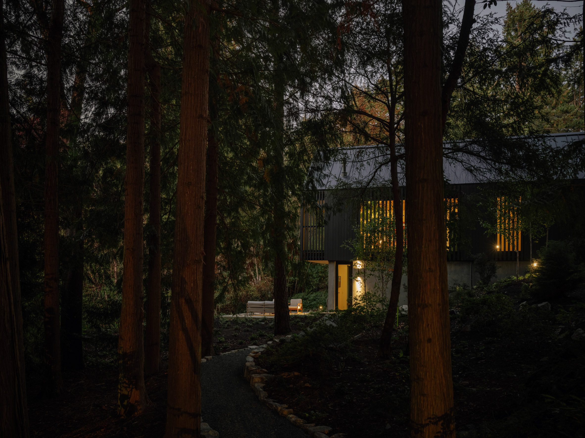 Black cabin with screen by Little Giant in British Columbia