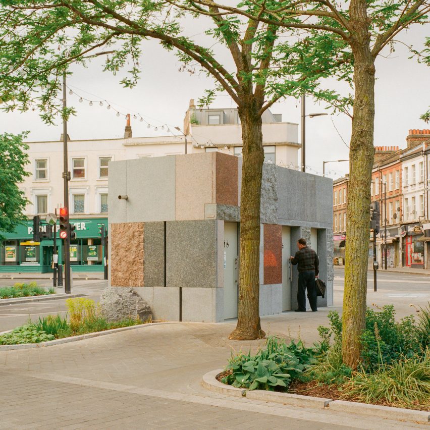 Studio Weave creates stone toilet block in London to “express democracy”