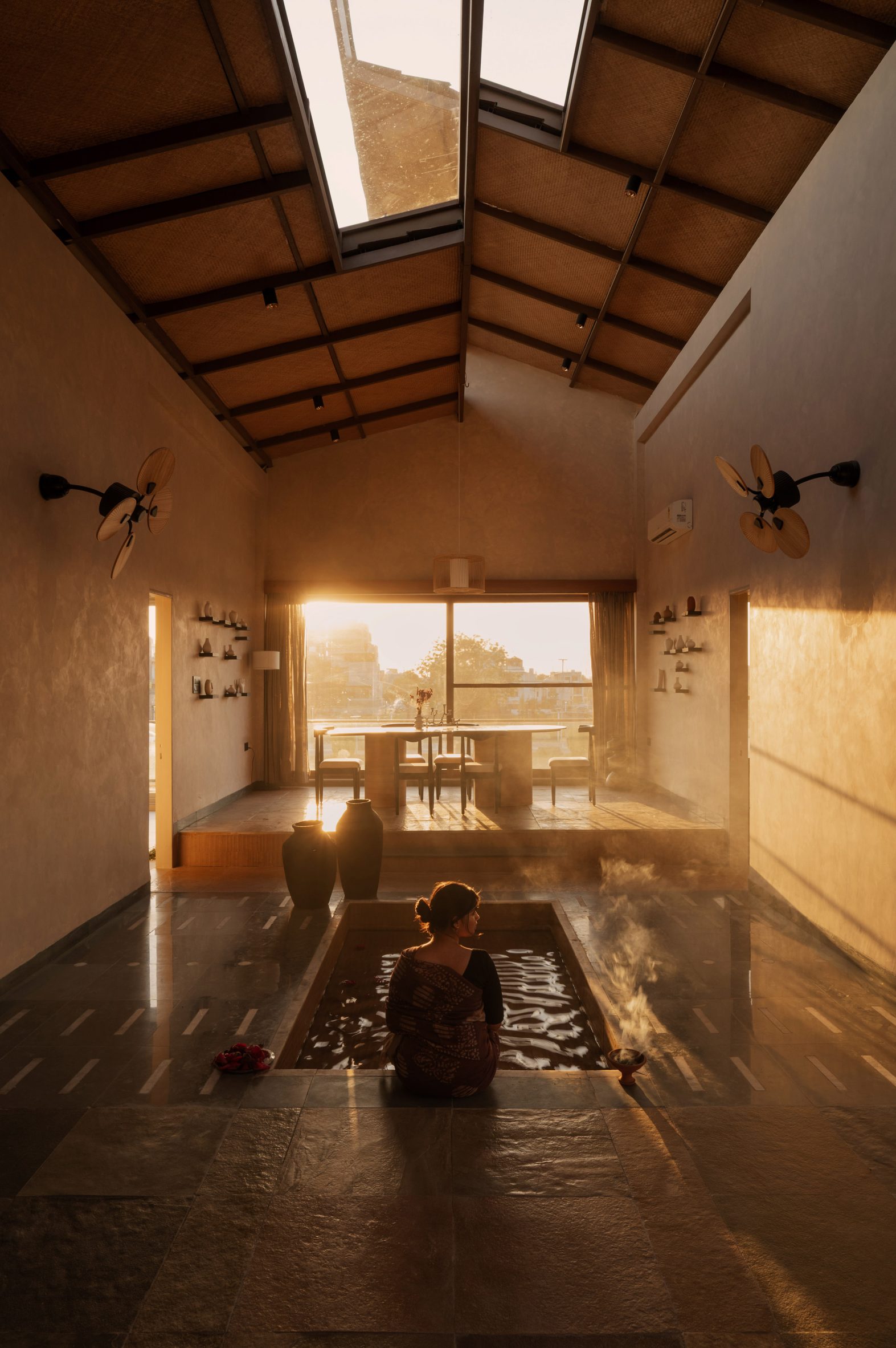 Sunken water pool within The House of Quiet Raga