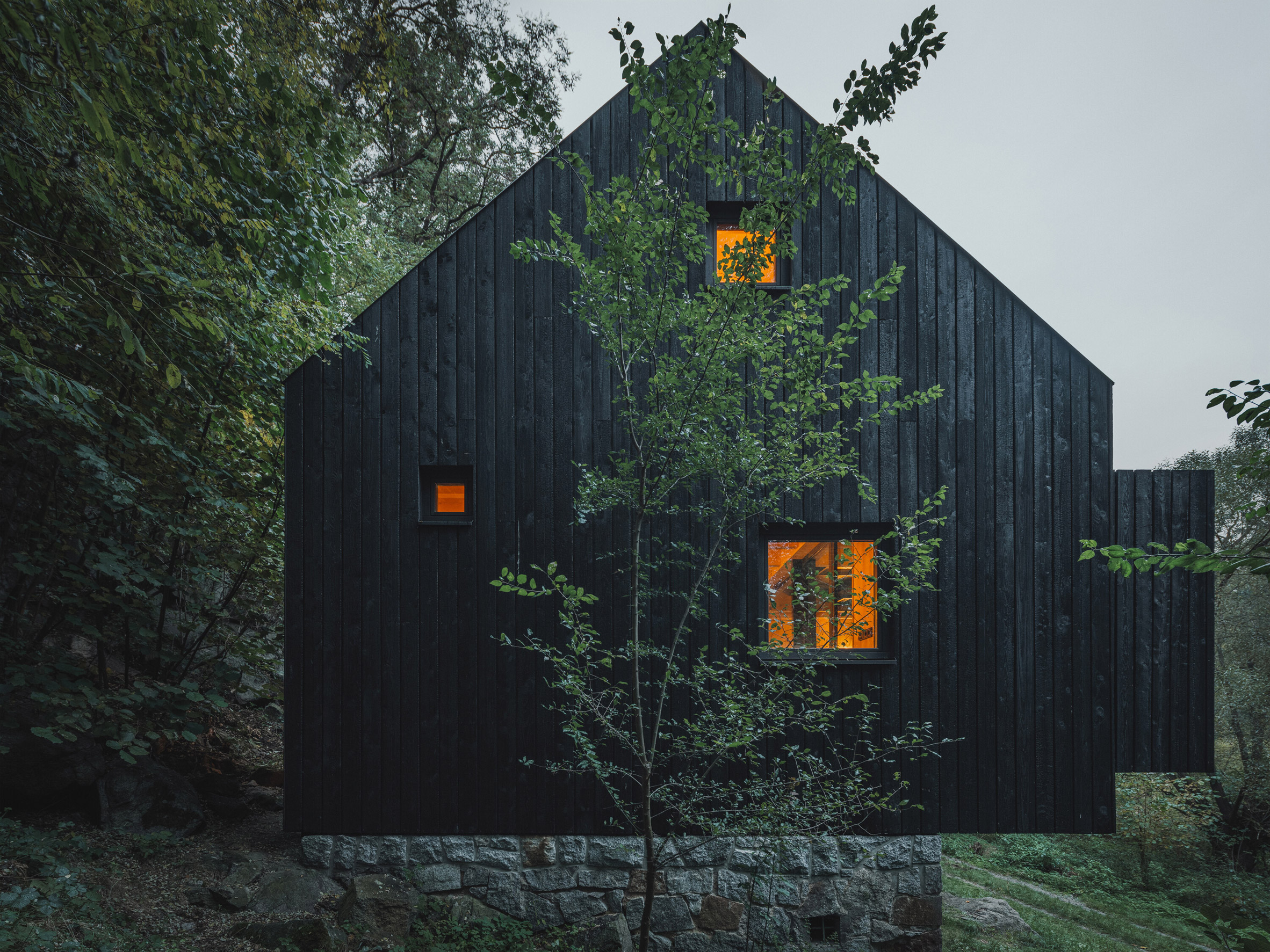 Czech cottage in forest