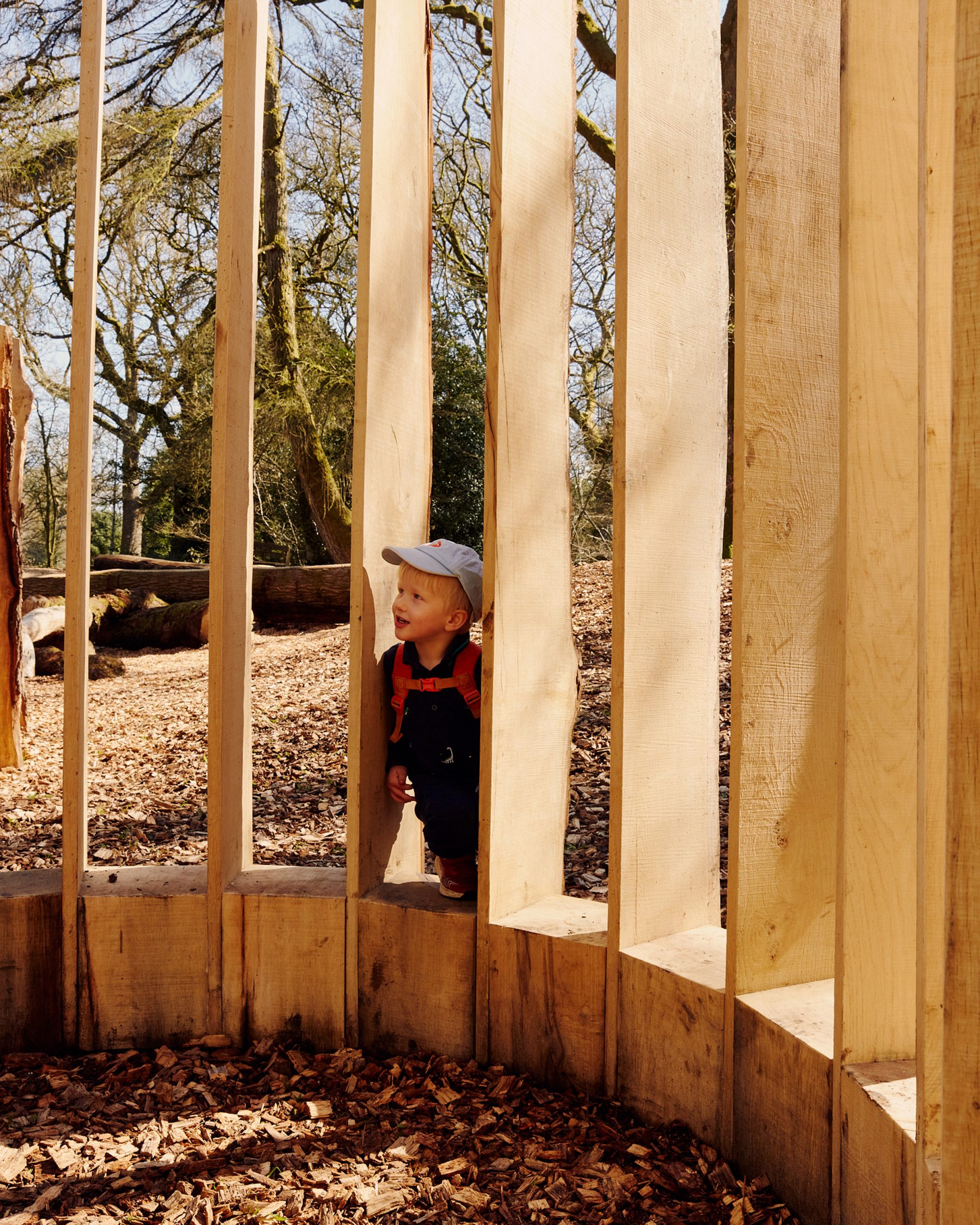 Child in woodland playground
