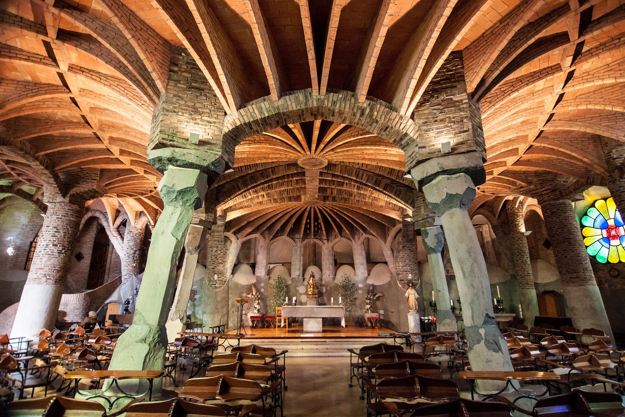 Colonia Güell church by Antoni Gaudí