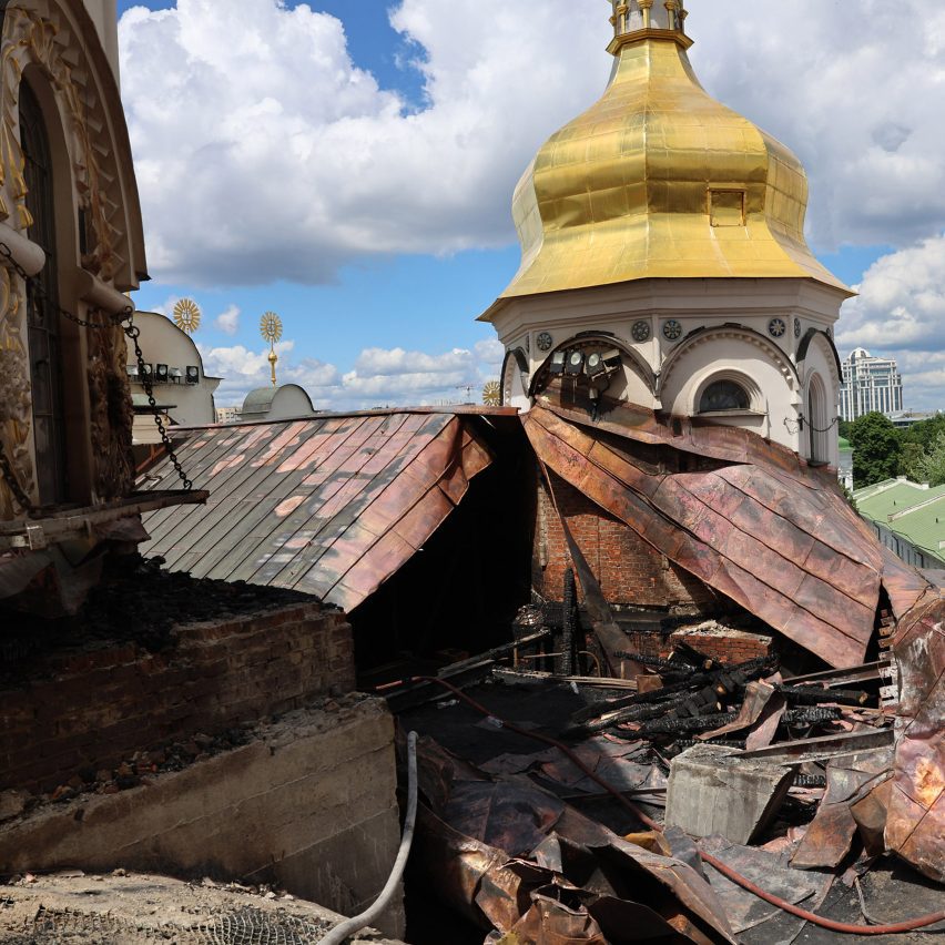 Kyiv's Dormition Cathedral damage in Ukraine war