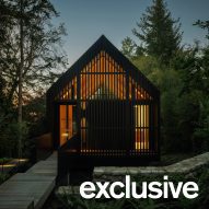 Black cabin with screen by Little Giant in British Columbia