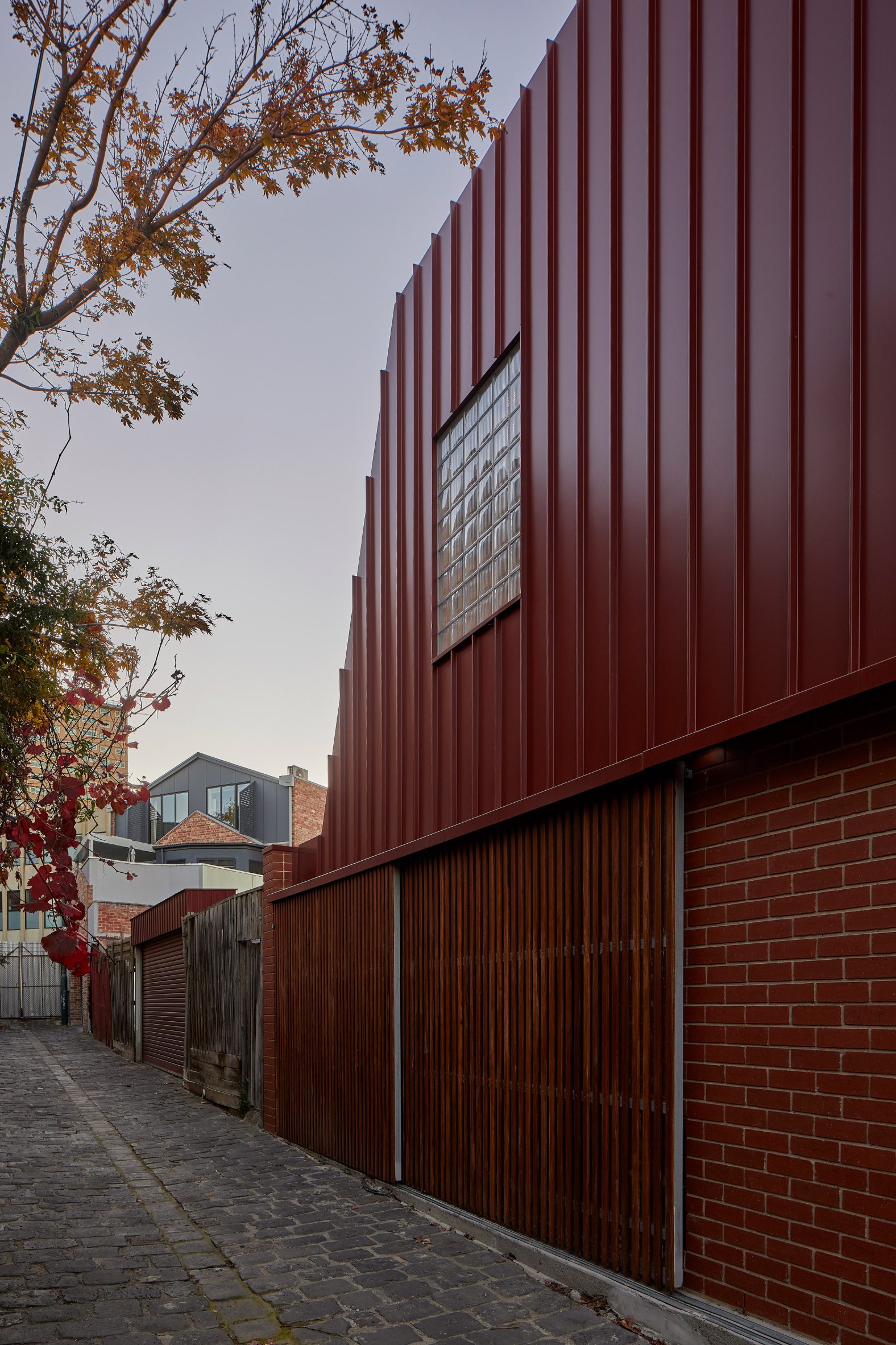 Laneway view of home extension by MRTN Architects