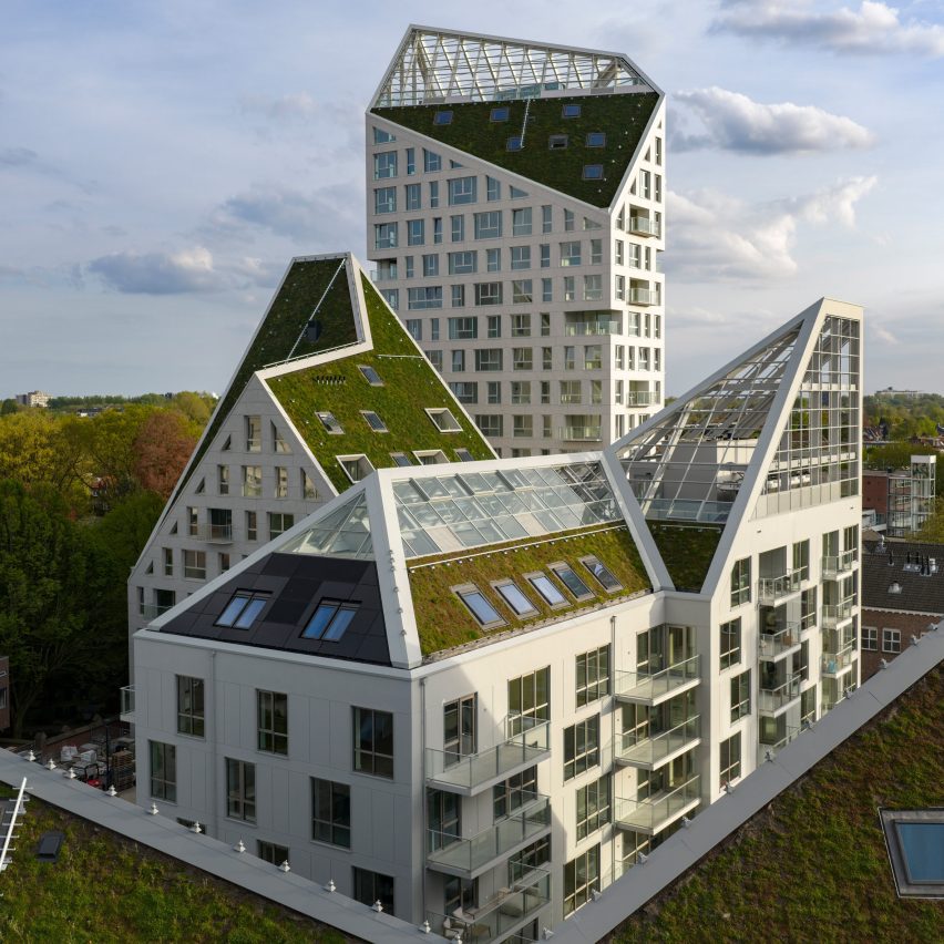 MVRDV tops “polite yet radical” Eindhoven housing with angular roofs