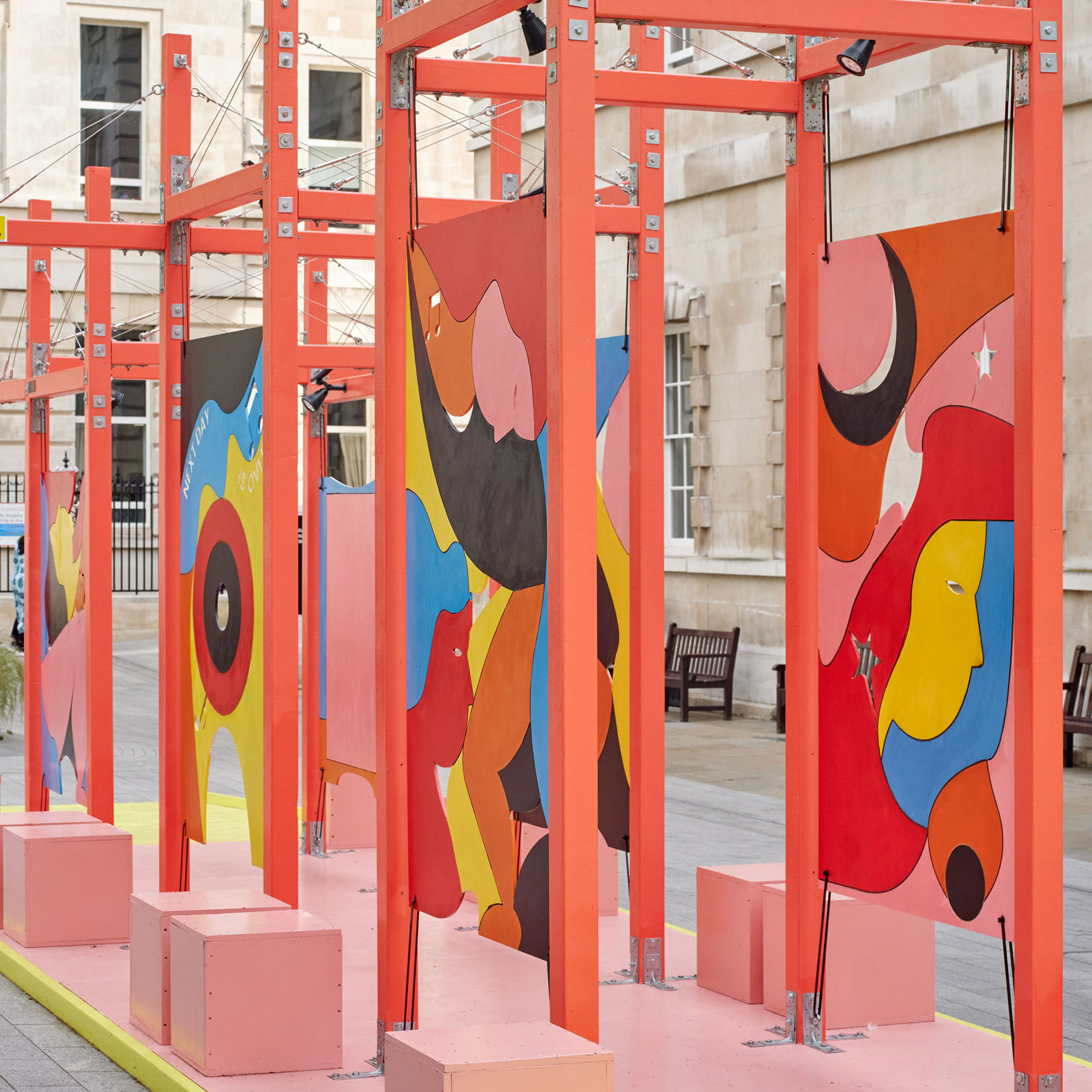 Photo of colourful street installation
