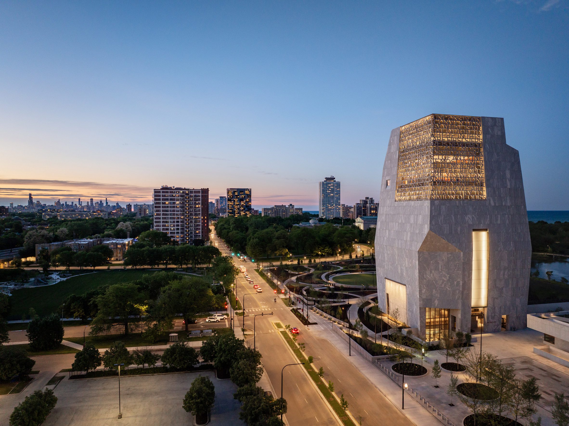 Obama Presidential Center at Night